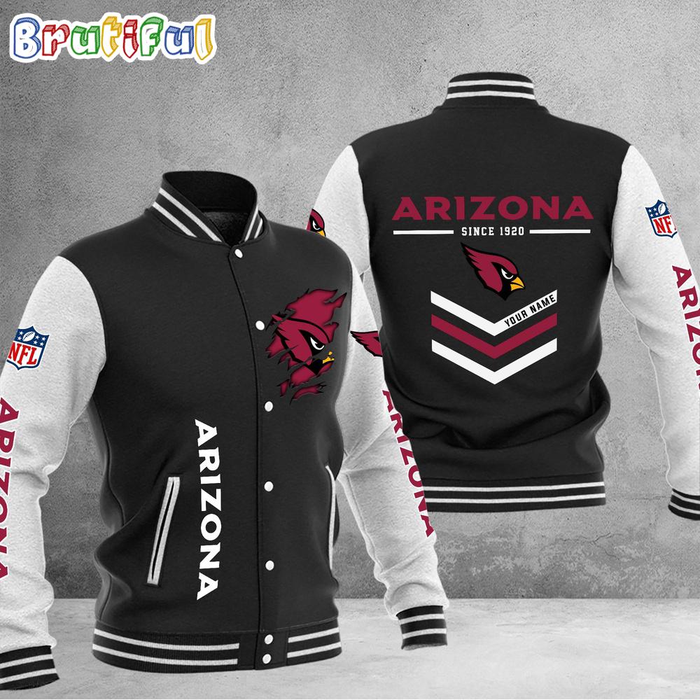 NFL Arizona Cardinals Football Team Personalized Varsity Baseball Jacket
