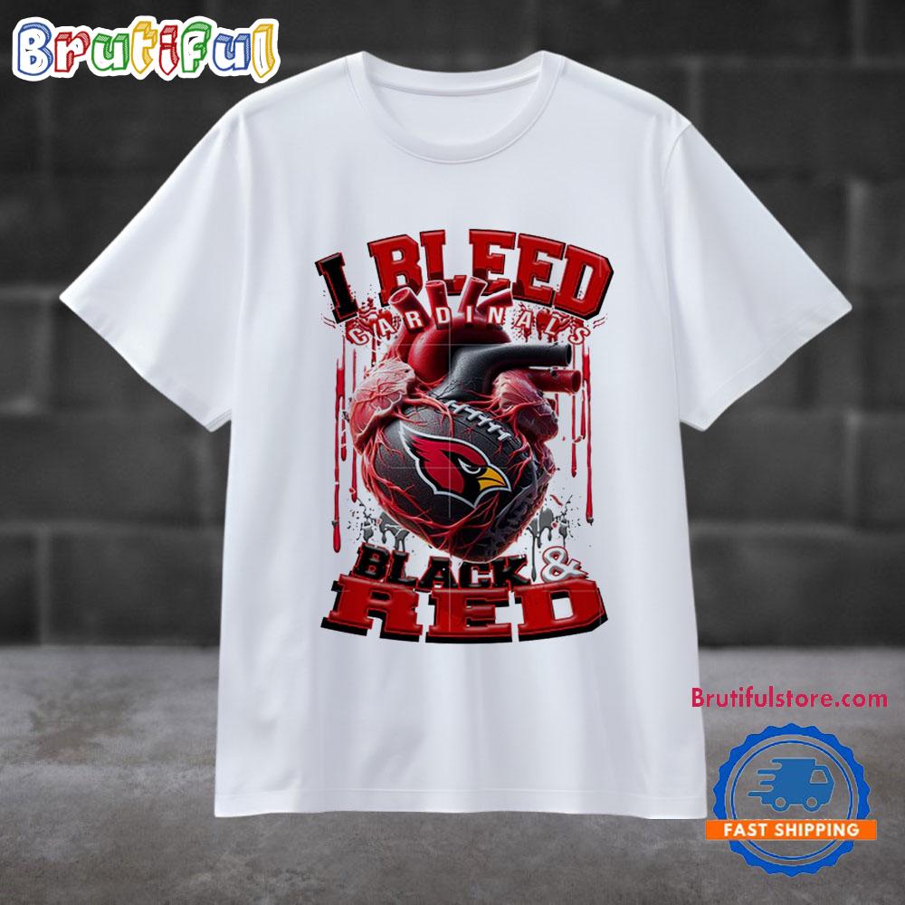 NFL Arizona Cardinals I Bleed Black Red Football Sporty T Shirt