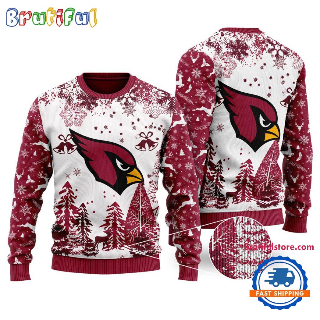 NFL Arizona Cardinals Logo Football Team Special Xmas Tree Christmas Ugly Sweater