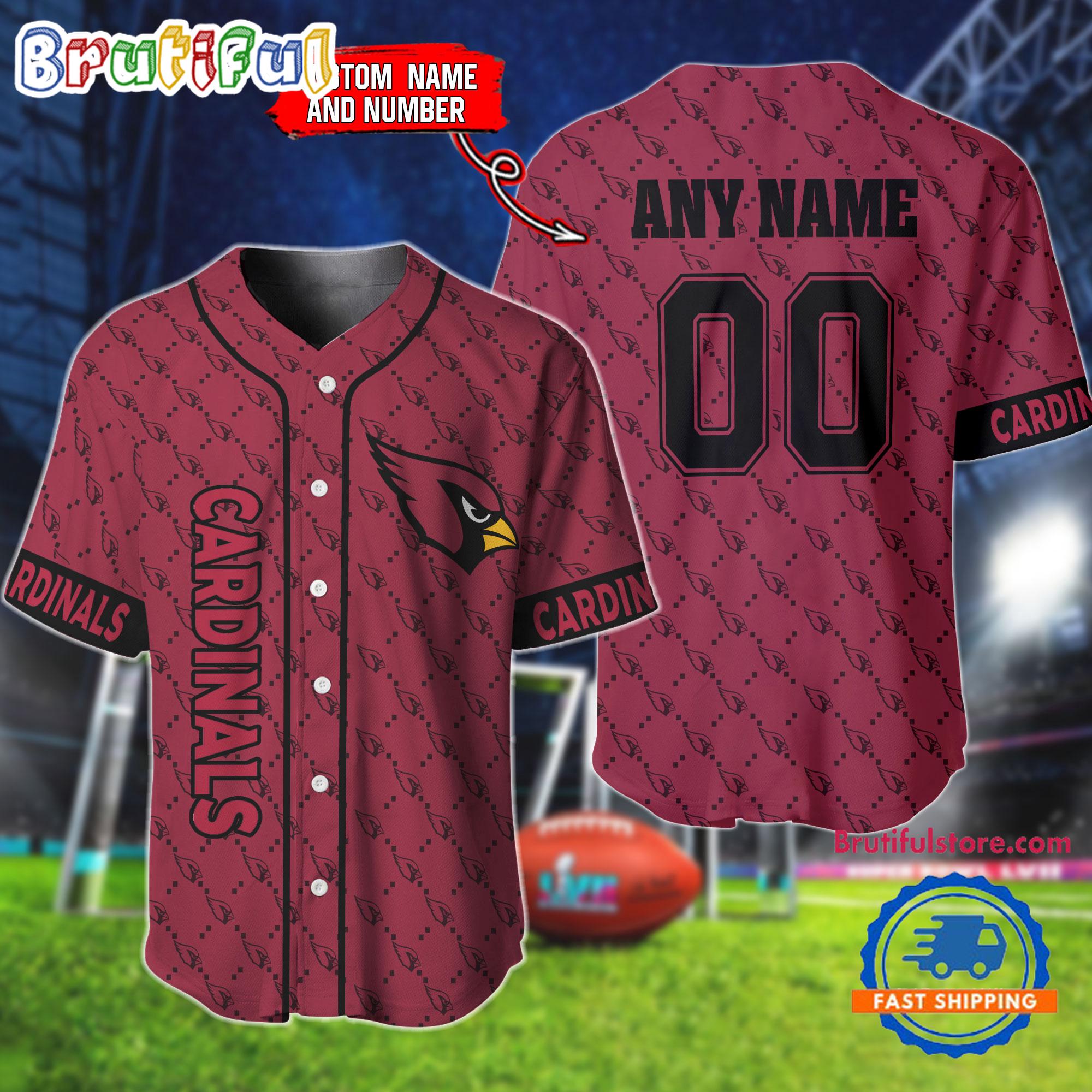 NFL Arizona Cardinals Logo Team Hologram Pattern Design Baseball Jersey
