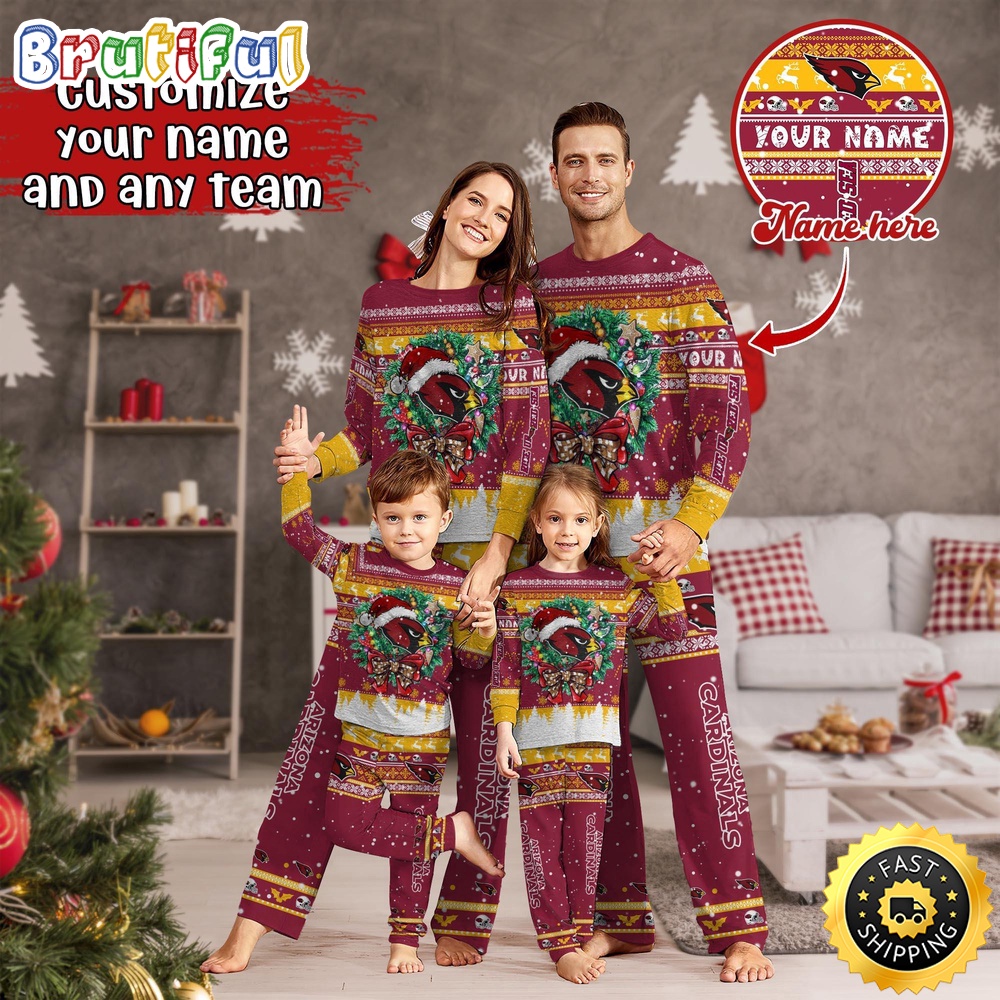NFL Arizona Cardinals Pajamas Christmas For Family Custom Name Pajamas