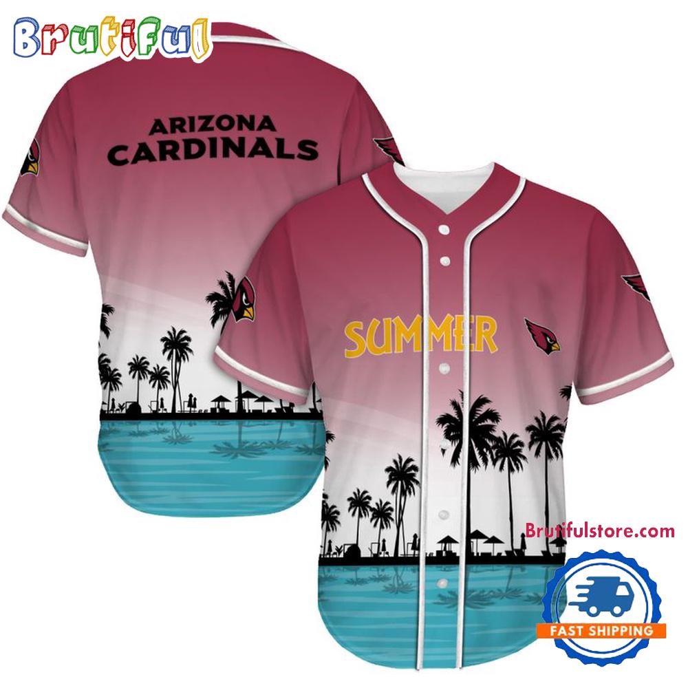 NFL Arizona Cardinals Palm Trees Summer On The Beach Baseball Jersey