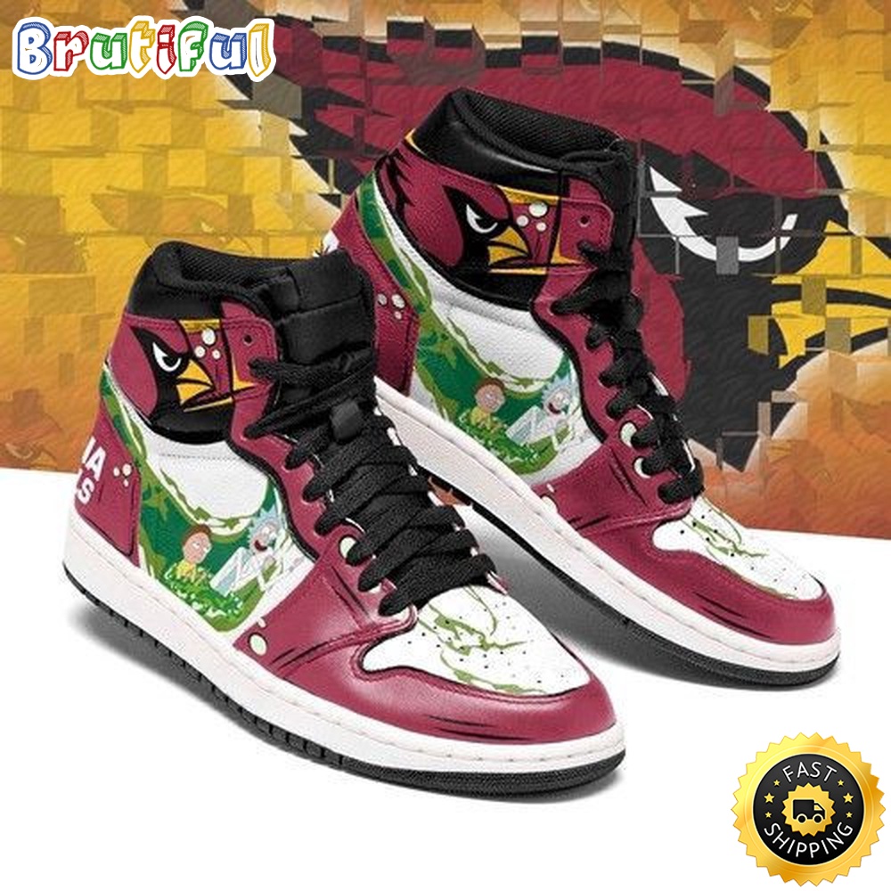 NFL Arizona Cardinals Rick And Morty Air Jordan 1 High Sneakers