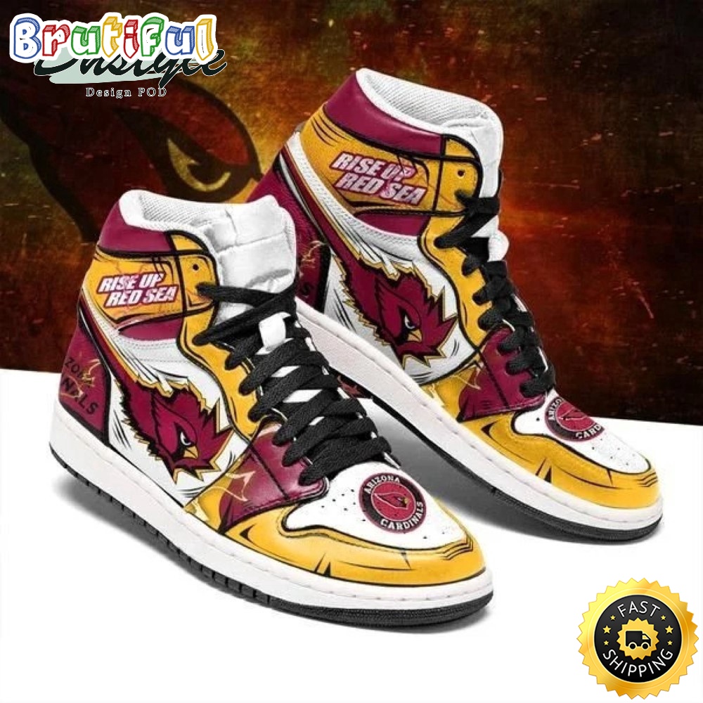 NFL Arizona Cardinals Yellow White Air Jordan 1 High Sneakers