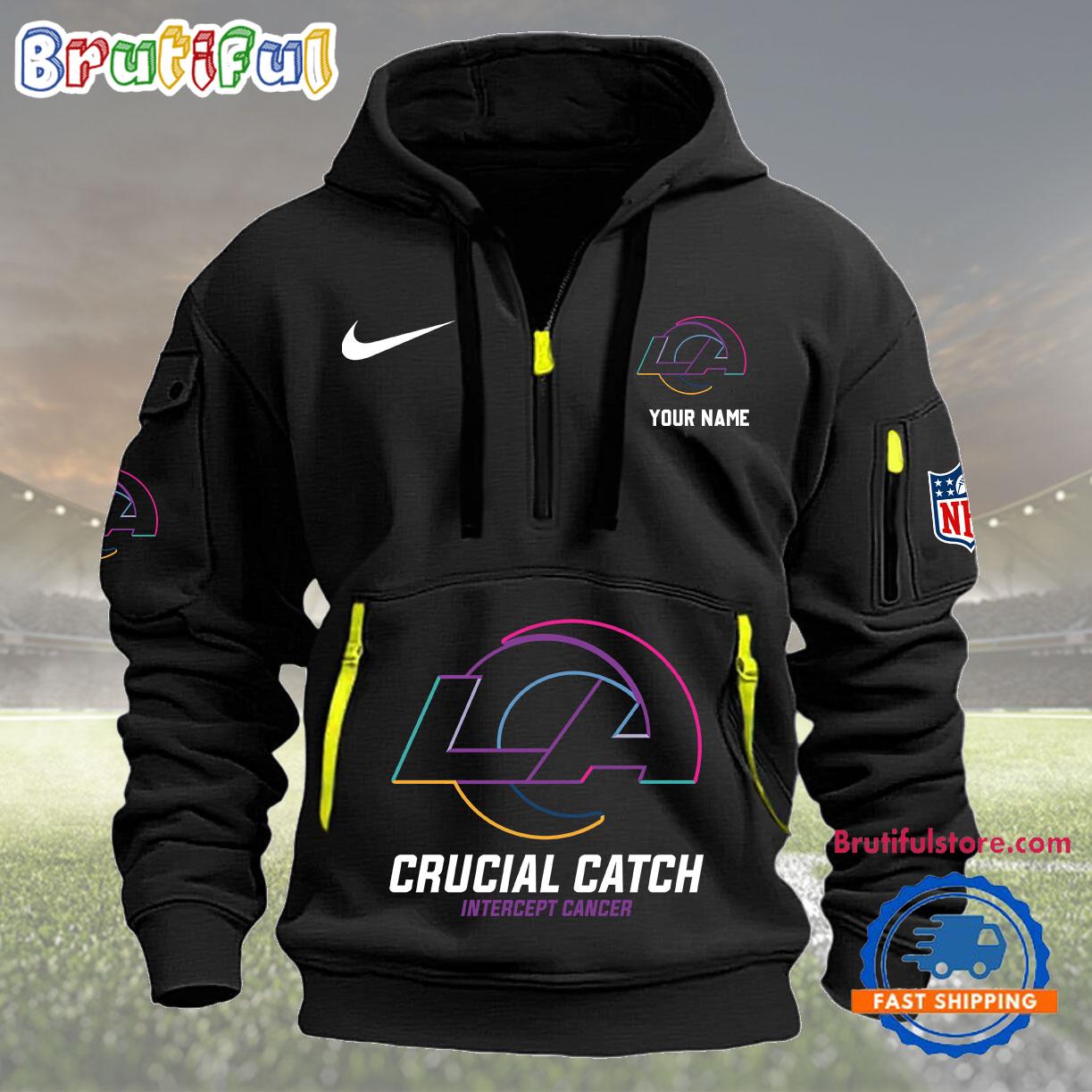 NFL Los Angeles Rams 2024 NFL Crucial Catch Custom New Hoodie