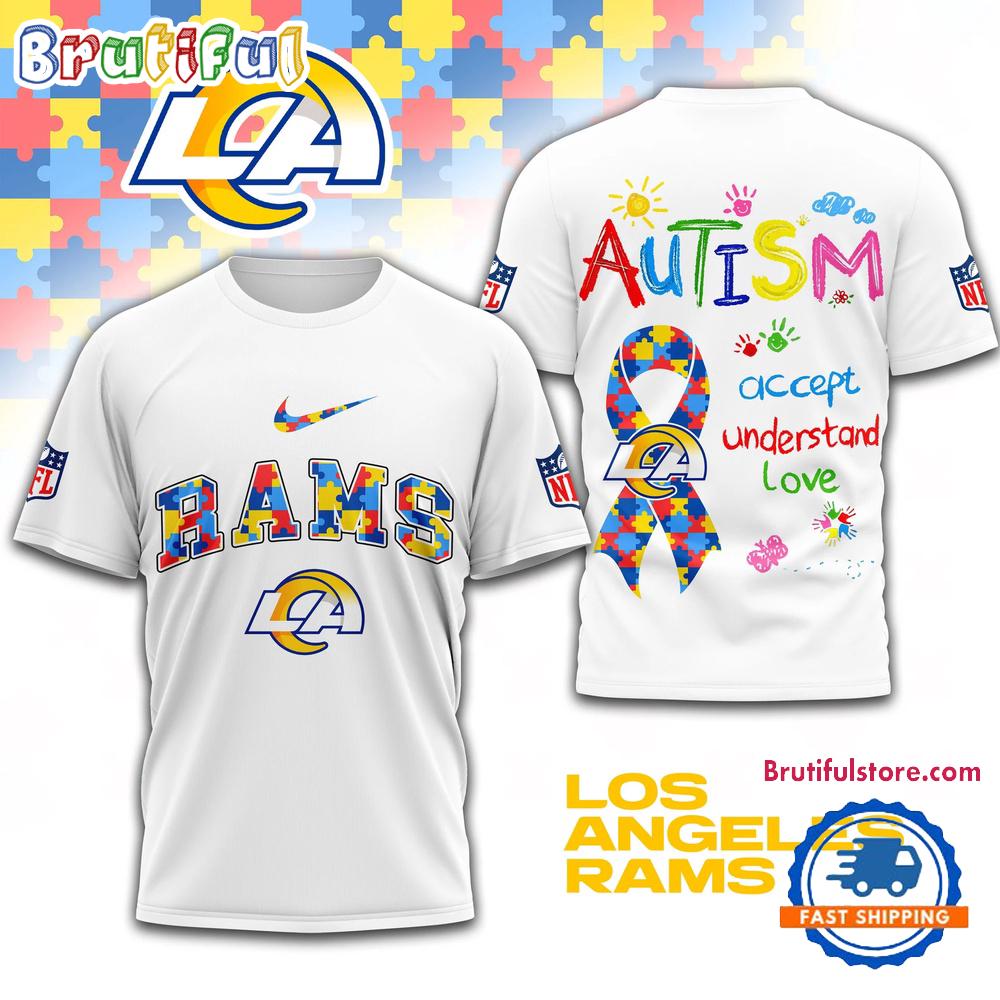 NFL Los Angeles Rams Autism Awareness Accept Understand Love All Over Print Shirt