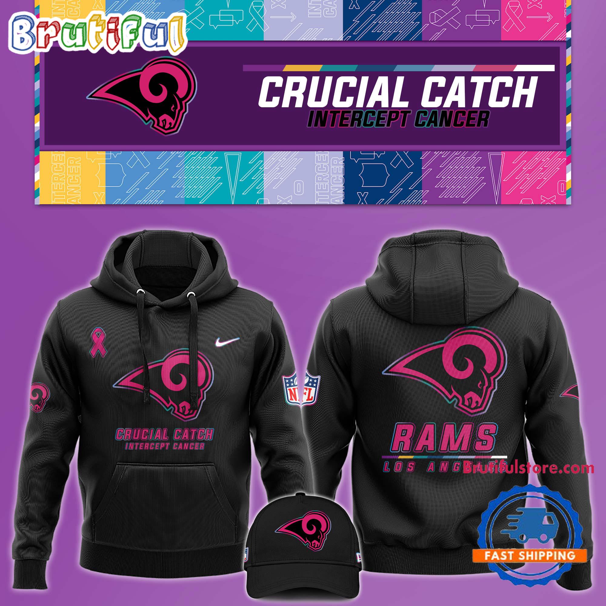 NFL Los Angeles Rams Crucial Catch Pink Breast Cancer Awareness New Unisex Hoodie, Sweatshirt, T Shirt