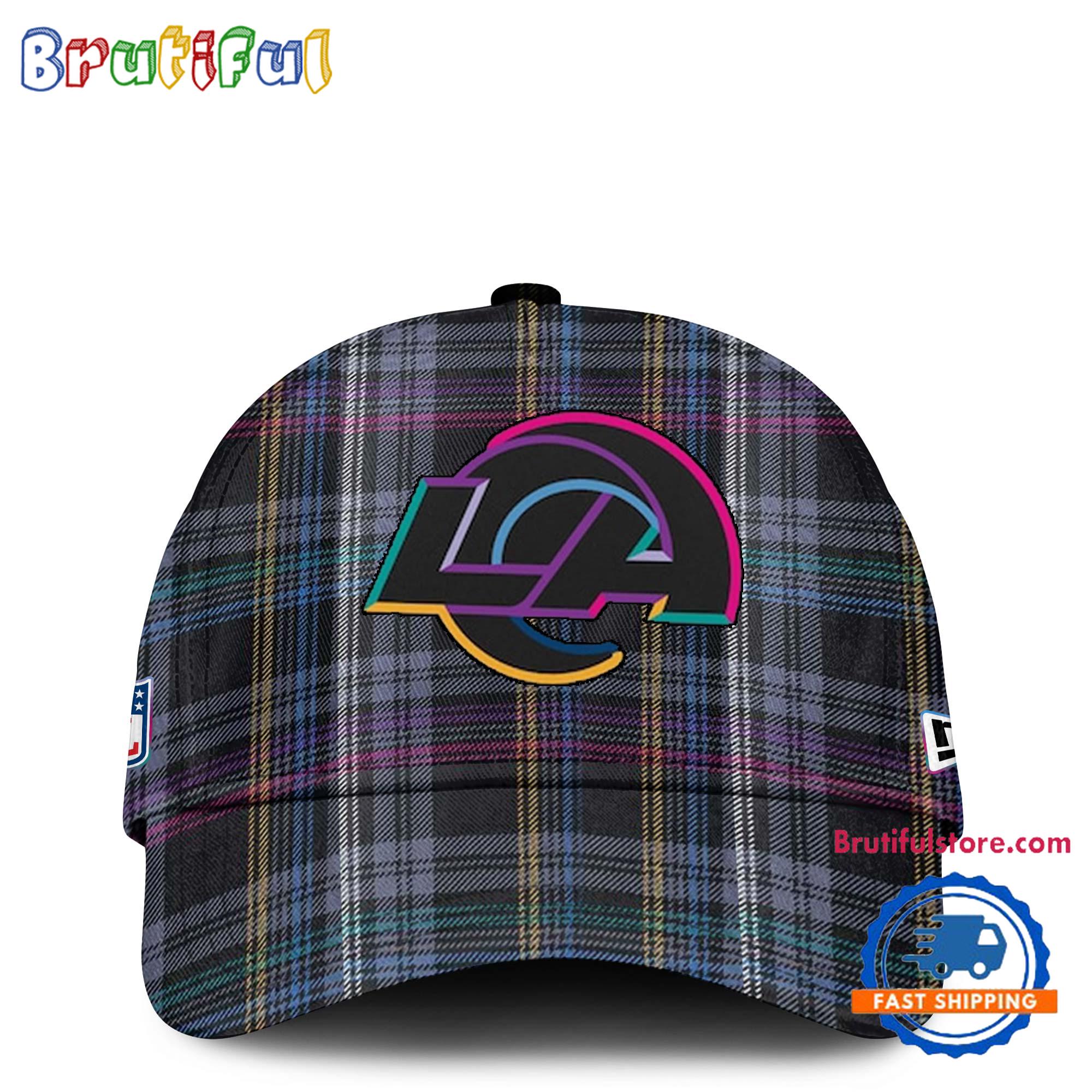 NFL Los Angeles Rams Football Crucial Catch Intercept Cancer Design New Cap Hats