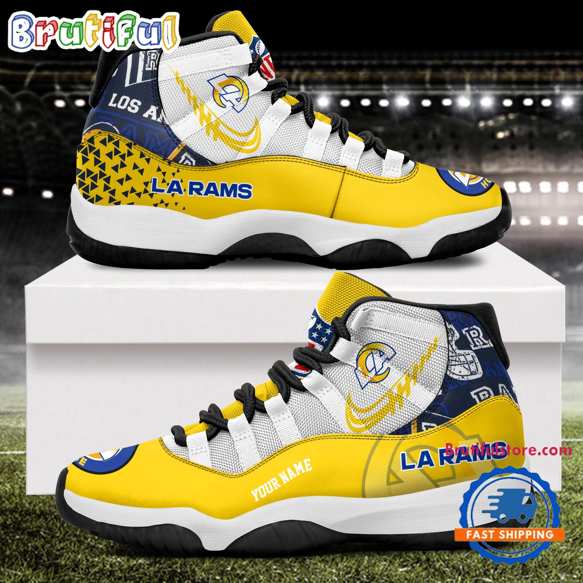 NFL Los Angeles Rams Football Team Custom Air Jordan 11 Shoes