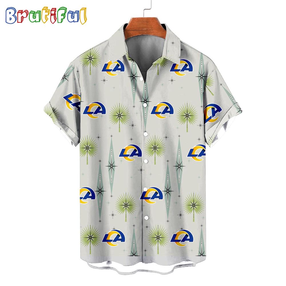 NFL Los Angeles Rams Football Team Logo Funny Aloha Hawaiian Shirt