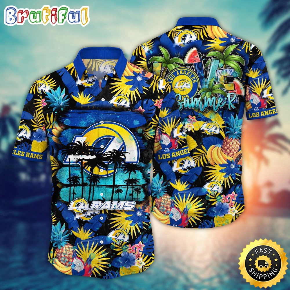NFL Los Angeles Rams Hawaii Shirt Flower Relaxed Island Wear