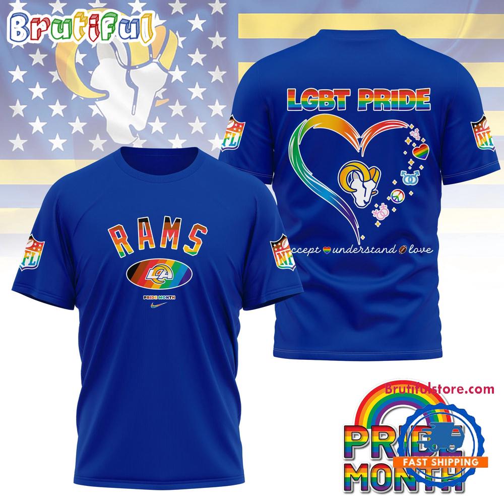 NFL Los Angeles Rams LGBT Happy Pride Month 2025 3D T Shirt