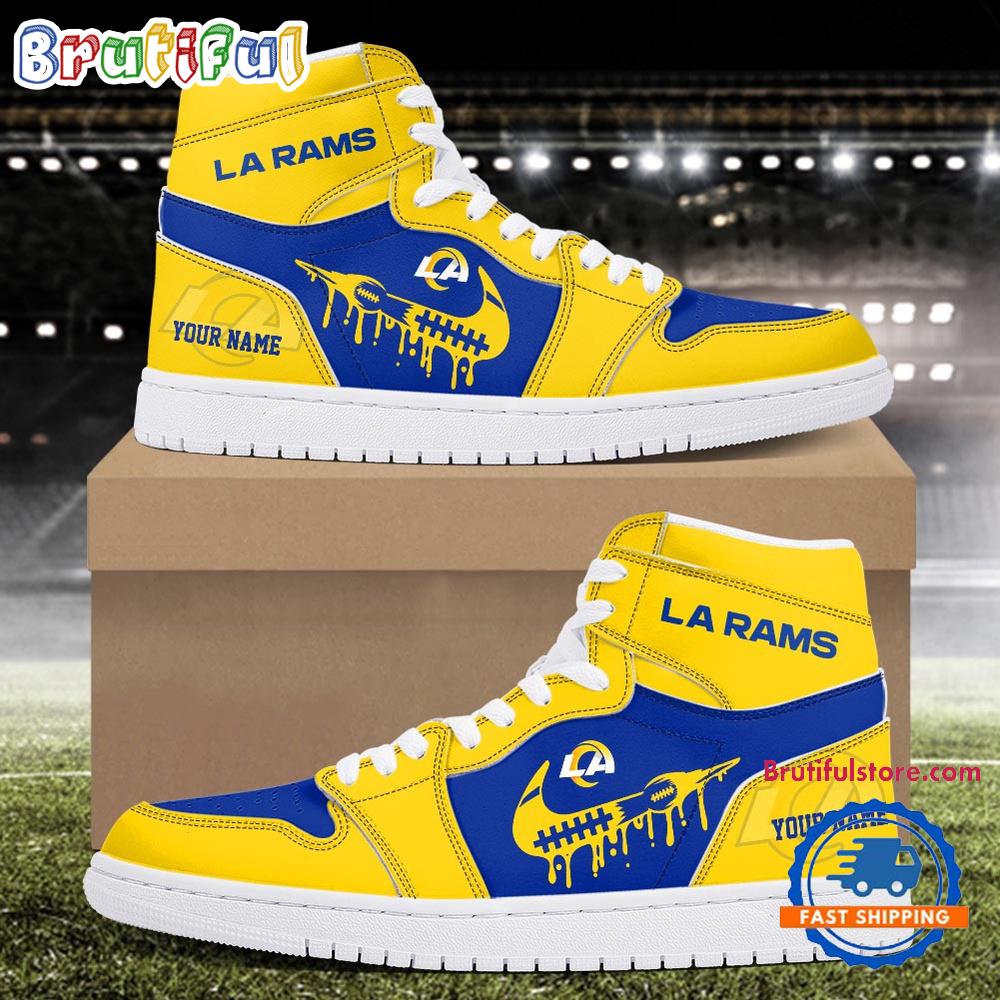 NFL Los Angeles Rams New Season Custom Air Jordan 1 Hightop Shoes