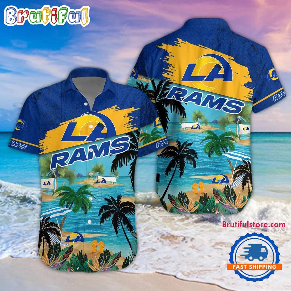 NFL Los Angeles Rams Palm Tree Summer Beach Aloha Hawaiian Shirt