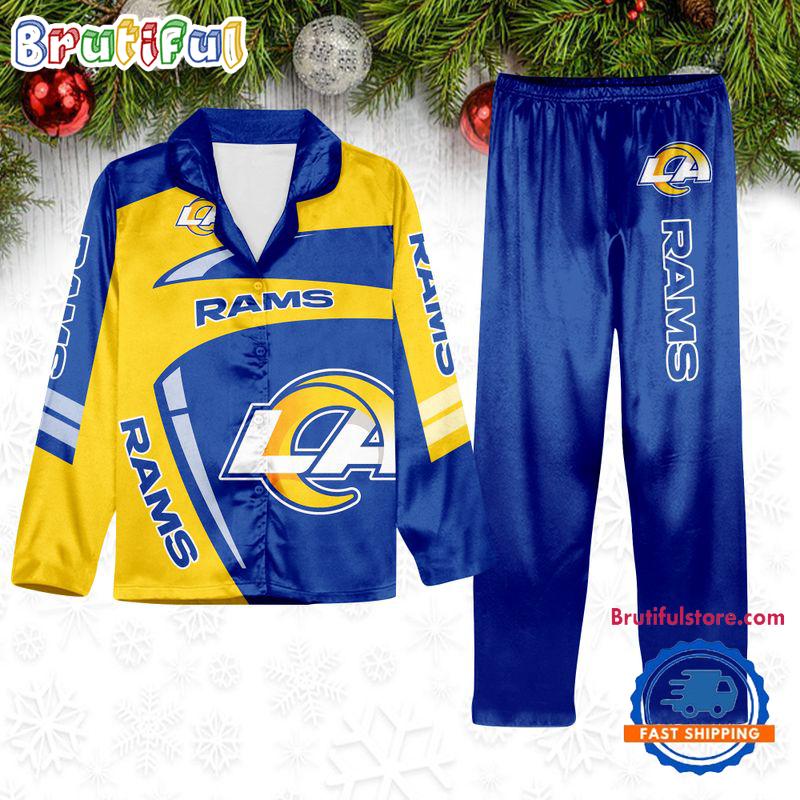 NFL Los Angeles Rams Special Football Team Winter Season Satin Pajamas Set