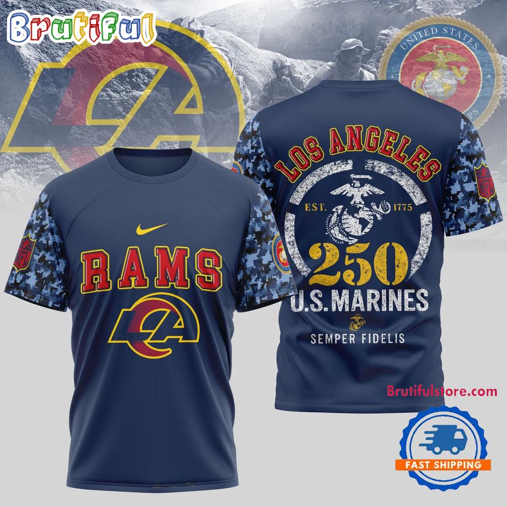 NFL Los Angeles Rams US Marines 250 Years Est.1775 Unisex 3D T Shirt