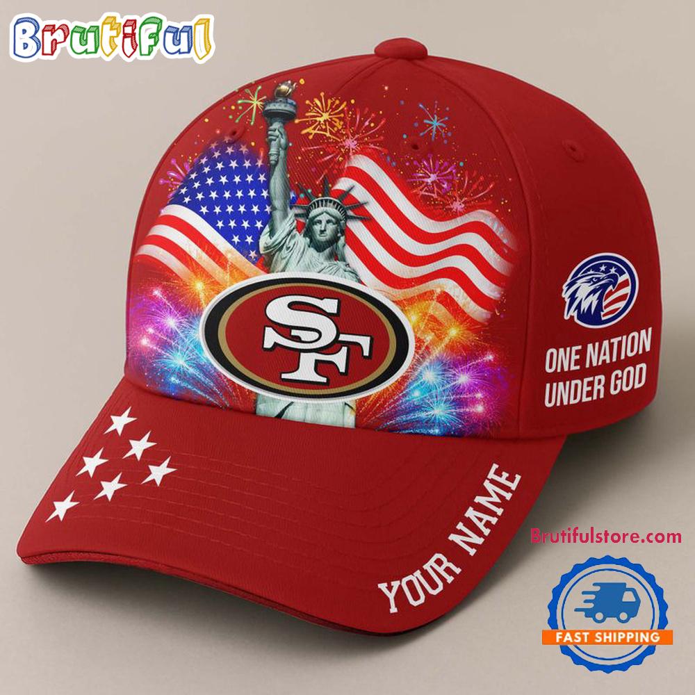 NFL San Francisco 49ers One Nation Under God Happy Independence Day Custom Classic Cap