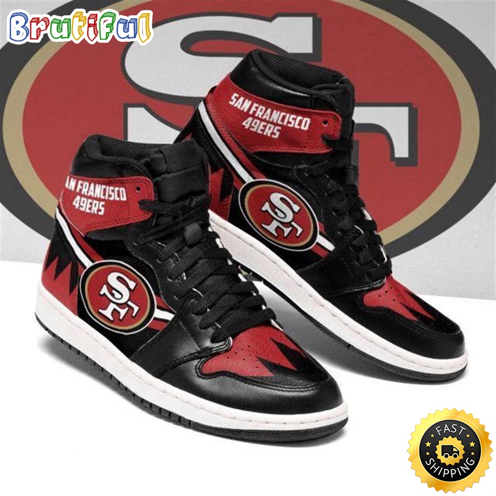 NFL San Francisco 49ers Red Black Edition Air Jordan 1 High Sneakers