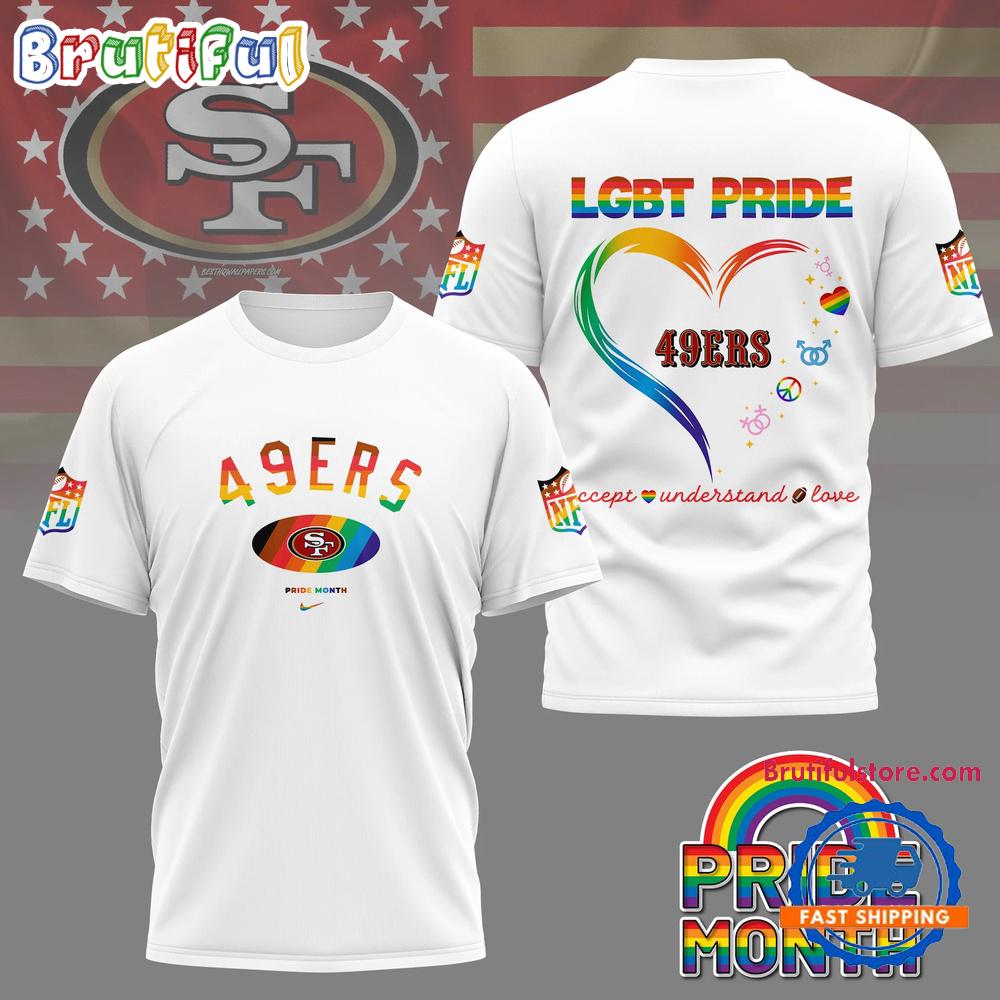 NFL San Francisco 49ers x Pride Month 2025 3D Shirt, Football Accept Understand Love TShirt