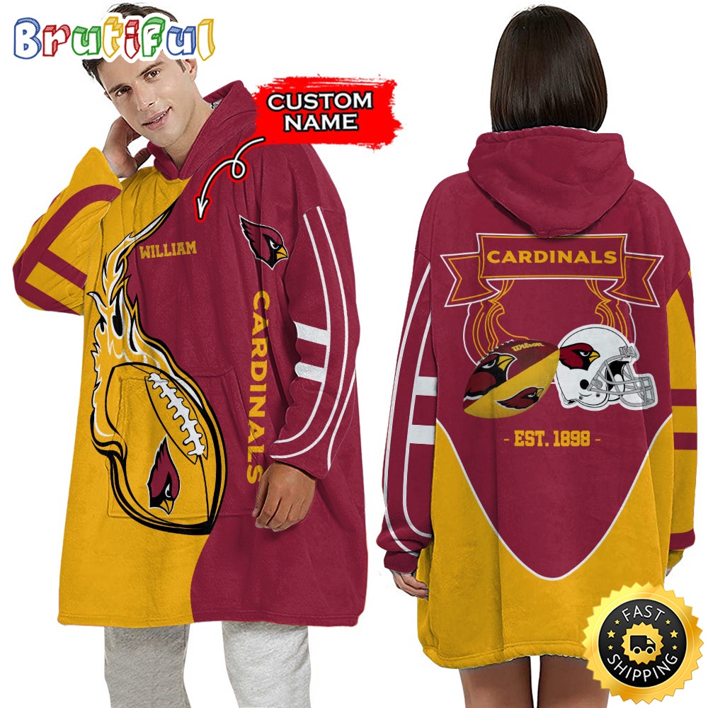 Personalized NFL Arizona Cardinals Blanket Hoodie Unisex Hoodie For Football Fans