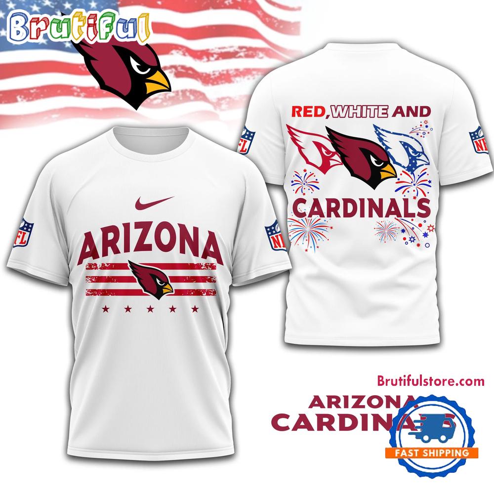 Red White And Arizona Cardinals 4th Of July Independence Day All Over Print Shirt