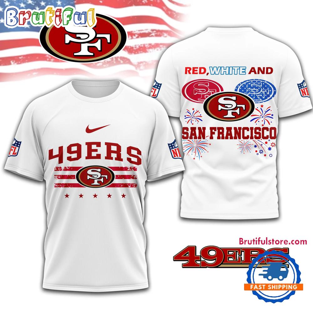 Red White And San Francisco 49ers 4th Of July Independence Day All Over Print Shirt