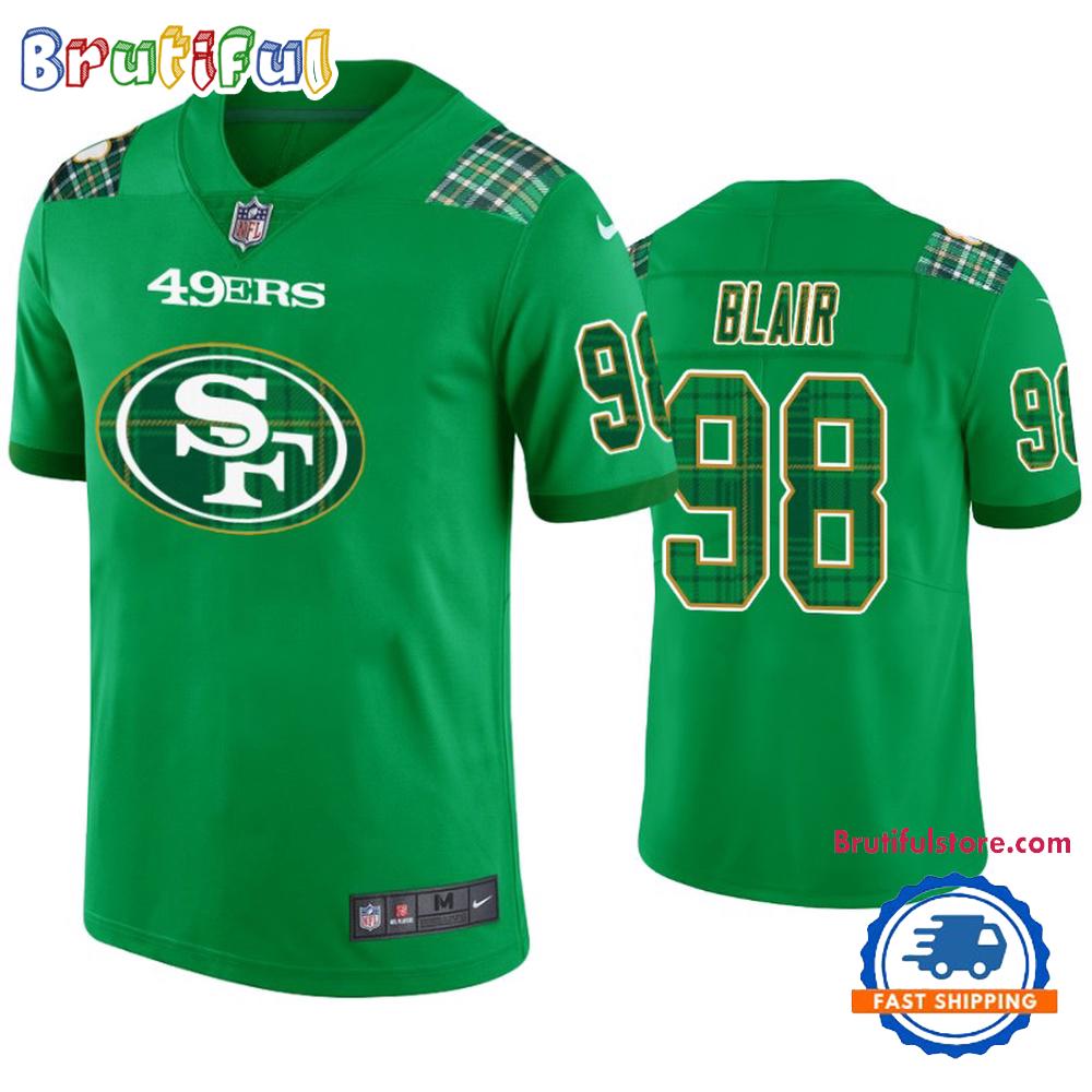 San Francisco 49ers #98 Ronald Blair Kelly Green St. Patricks Day Football Jersey