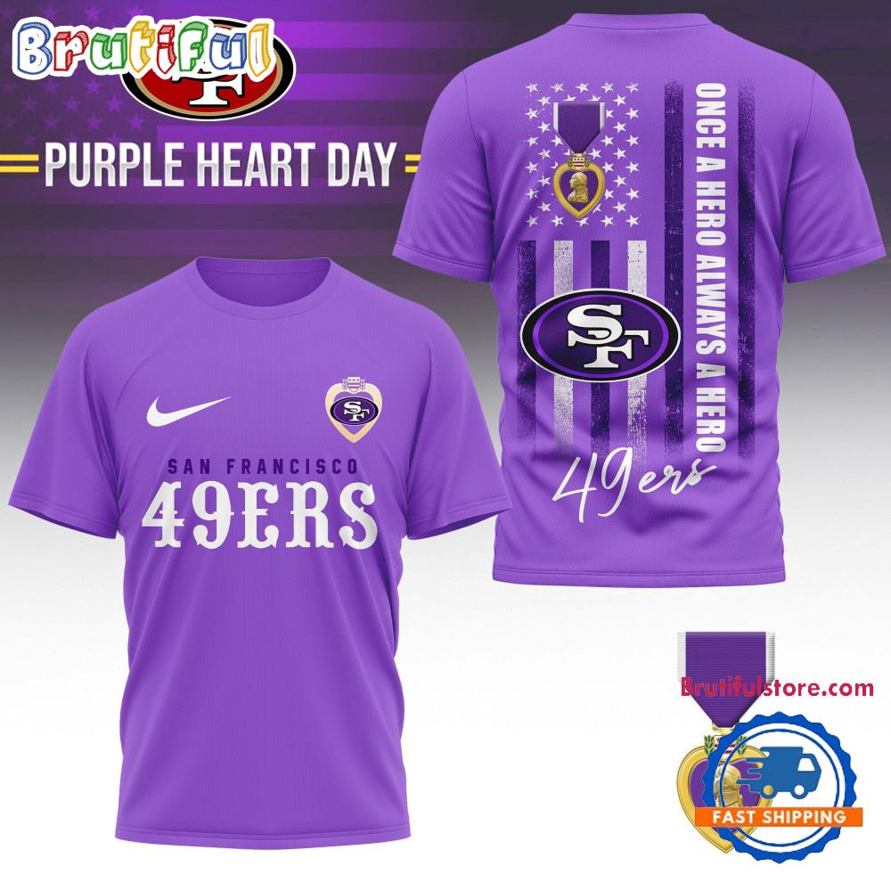 San Francisco 49ers National Purple Heart Day Limited Edition 3D Shirt