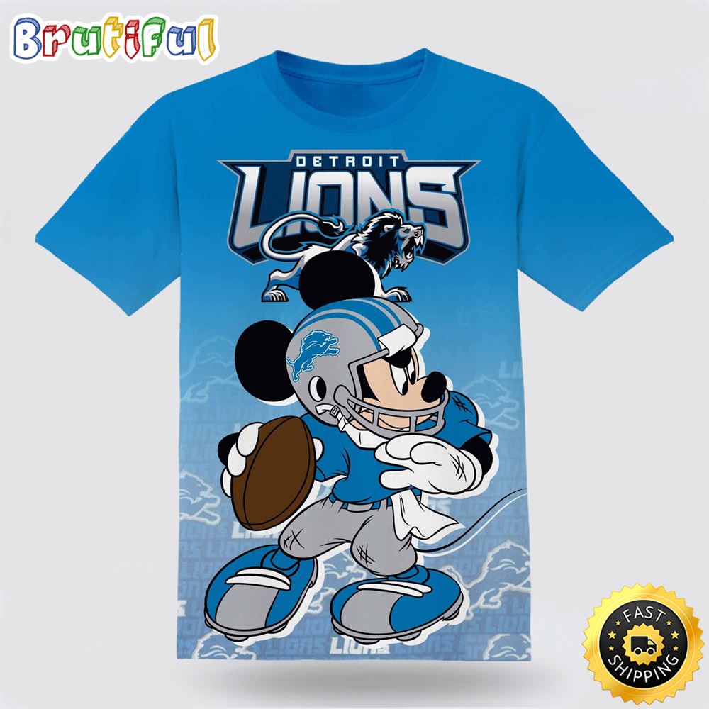 NFL Detroit Lions Disney Mickey T Shirt Show Your Team Spirit In Tropical Style