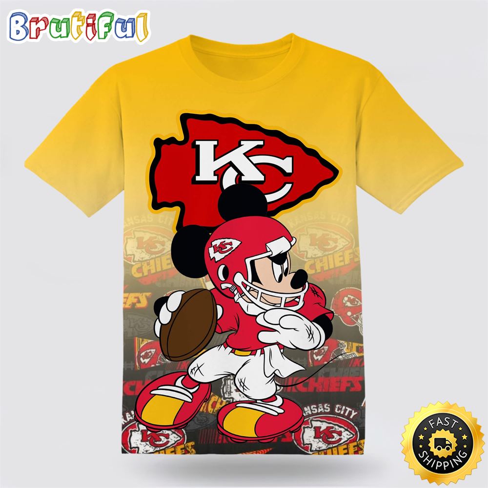 NFL Kansas City Chiefs Mickey T Shirt Show Your Team Spirit In Tropical Style