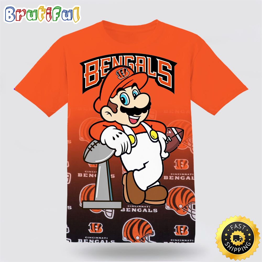 NFL Cincinnati Bengals Super Mario T Shirt Summer Style Meets Football Fandom