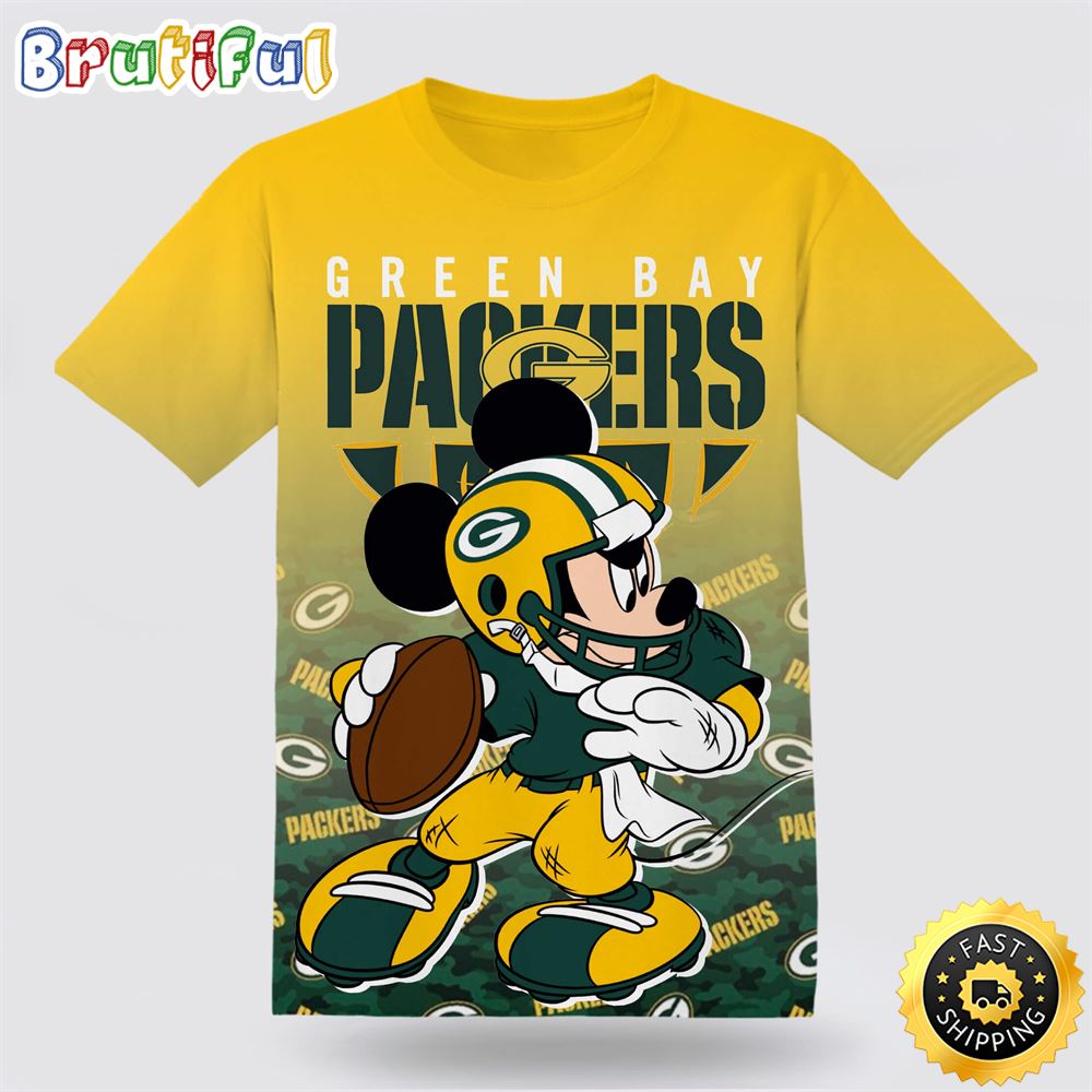 NFL Green Bay Packers Mickey T Shirt Show Your Team Spirit In Tropical Style