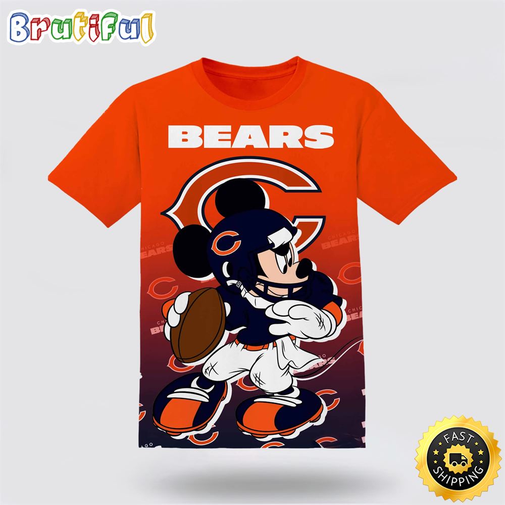 NFL Chicago Bears Disney Mickey T Shirt Show Your Team Spirit In Tropical Style