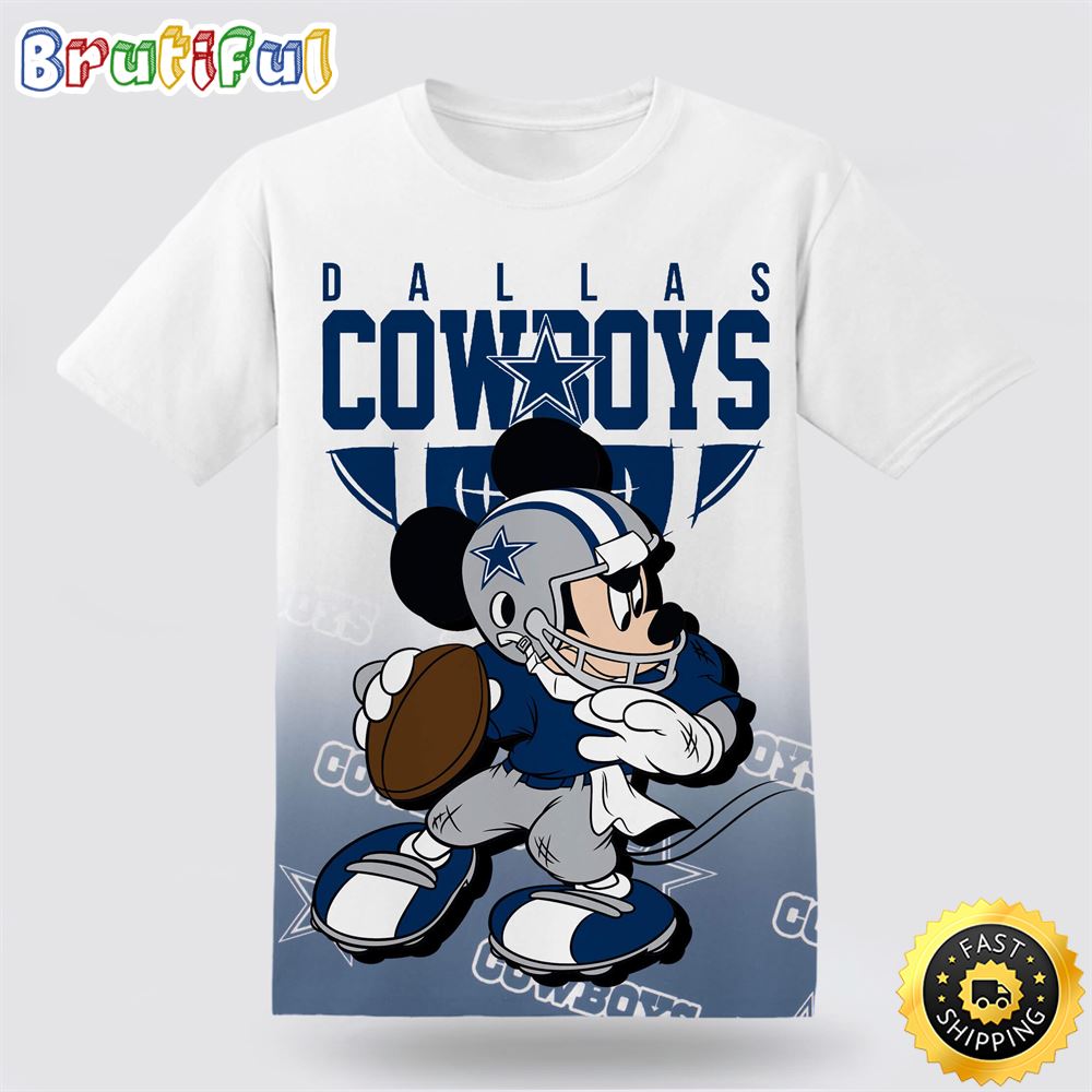 NFL Dallas Cowboys Mickey T Shirt Show Your Team Spirit In Tropical Style