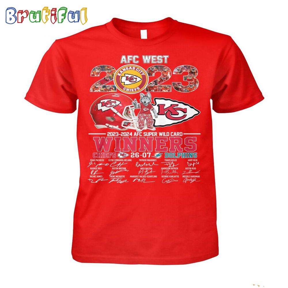 2023 2024 AFC Super Wild Card Winners Kansas City Chiefs 26 07 Miami Dolphins T-Shirt