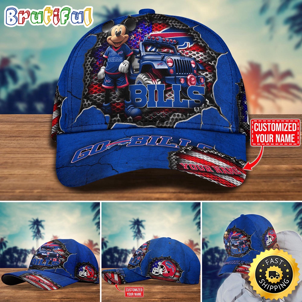Buffalo Bills Baseball Cap Mickey Mouse Customize Cap