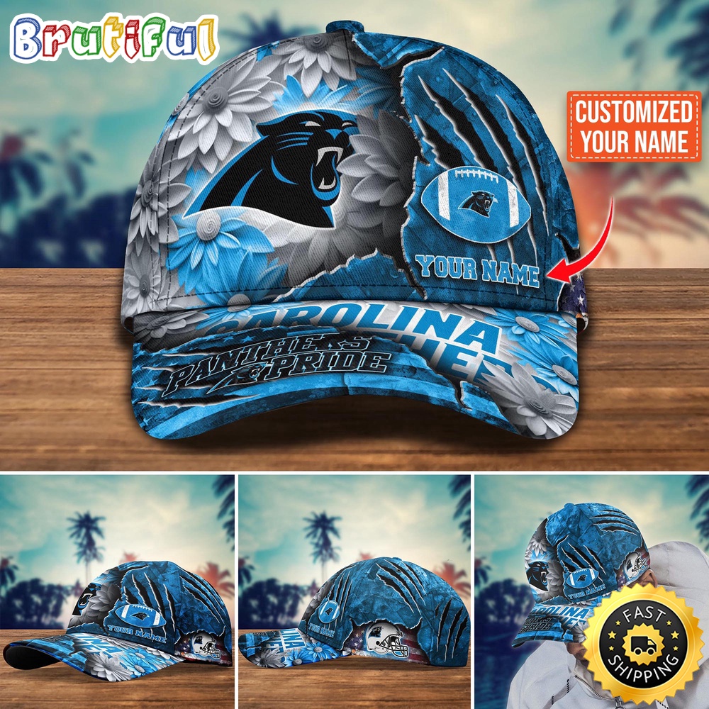 Carolina Panthers Baseball Cap Flower New Trending Custom Cap For Fan