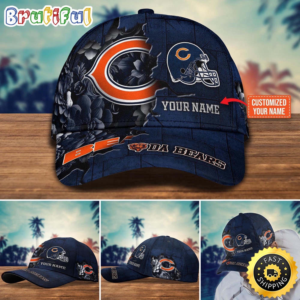 Chicago Bears Baseball Cap Flower Custom Trending Cap