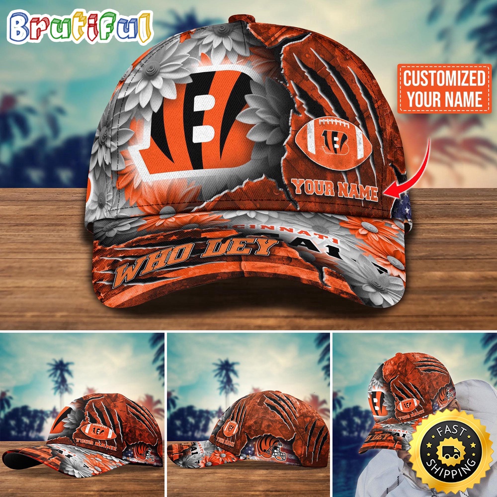 Cincinnati Bengals Baseball Cap Flower New Trending Custom Cap For Fan