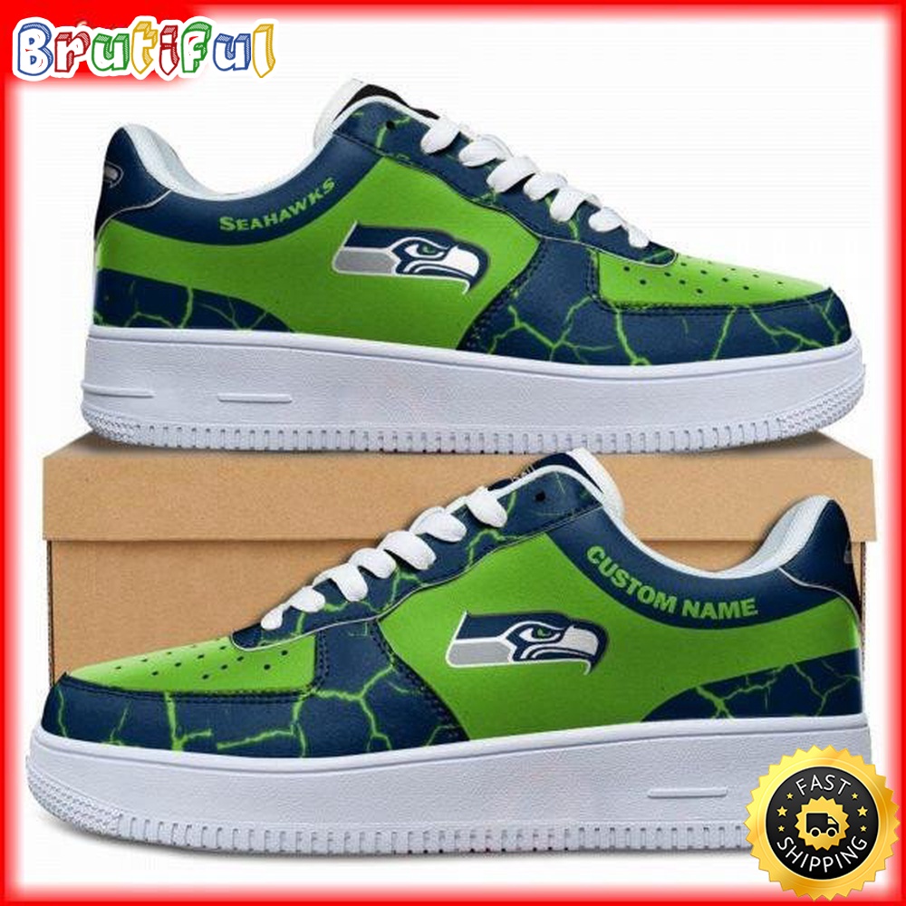 Custom NFL Seattle Seahawks Air Force 1 Shoes Sneaker Football Shoes For Fans