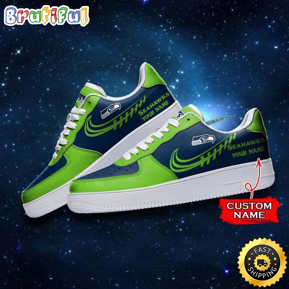 Custom NFL Seattle Seahawks Air Force 1 Shoes Sneaker Football Shoes For Sport Fans