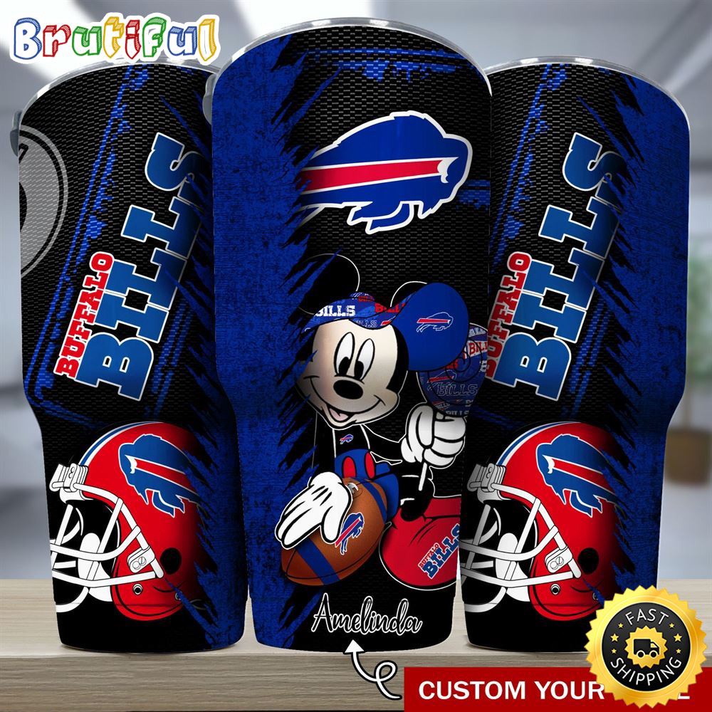 Custom Name NFL Buffalo Bills Tumbler Mickey Tumbler Art For Sports Fan