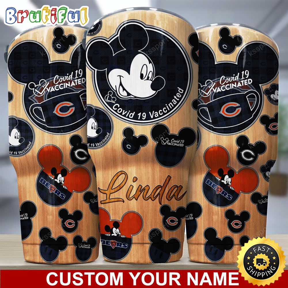 Custom Name NFL Chicago Bears Tumbler Nfl Mickey Tumbler