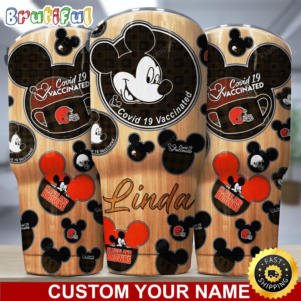 Custom Name NFL Cleveland Browns Tumbler Nfl Mickey Tumbler