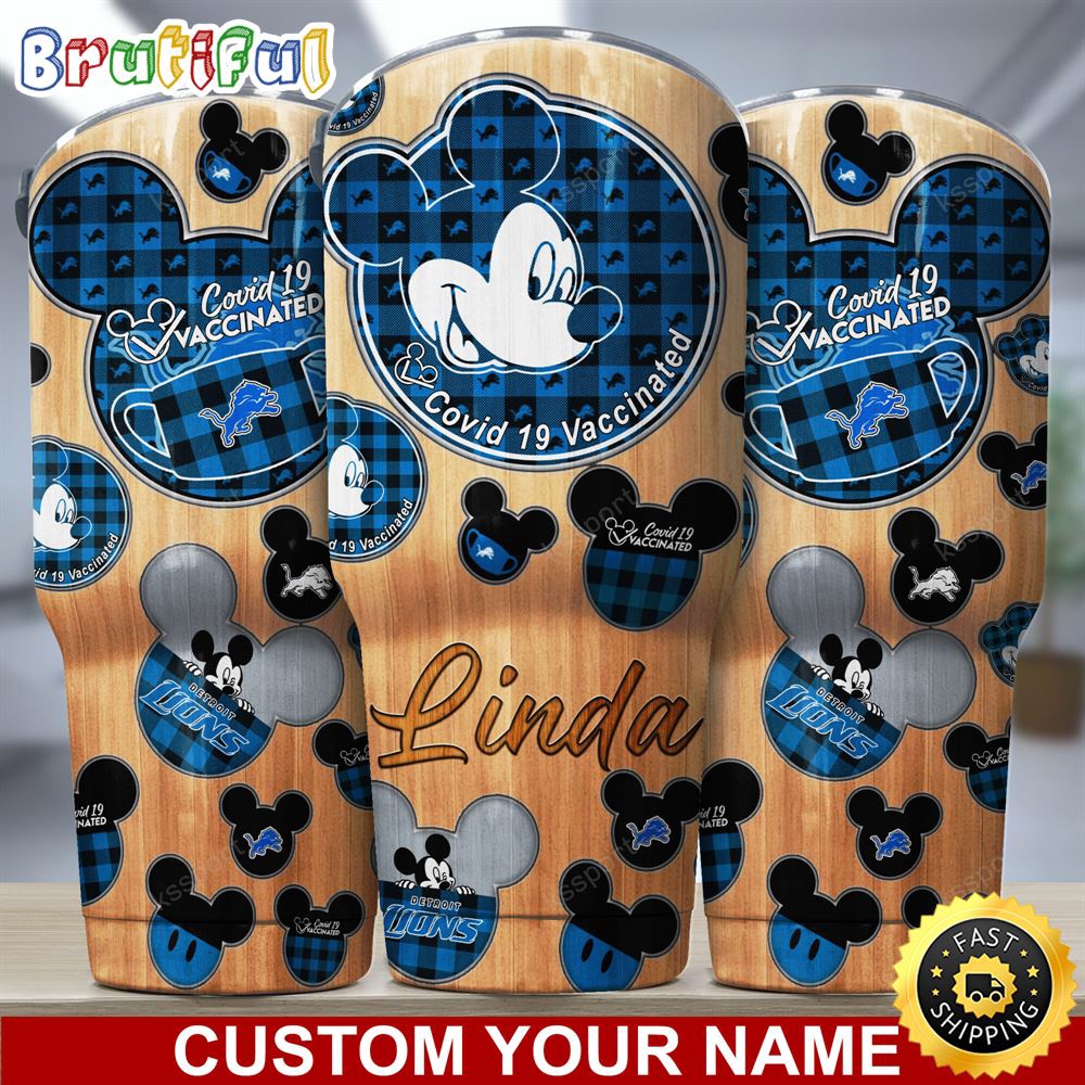 Custom Name NFL Detroit Lions Tumbler Nfl Mickey Tumbler
