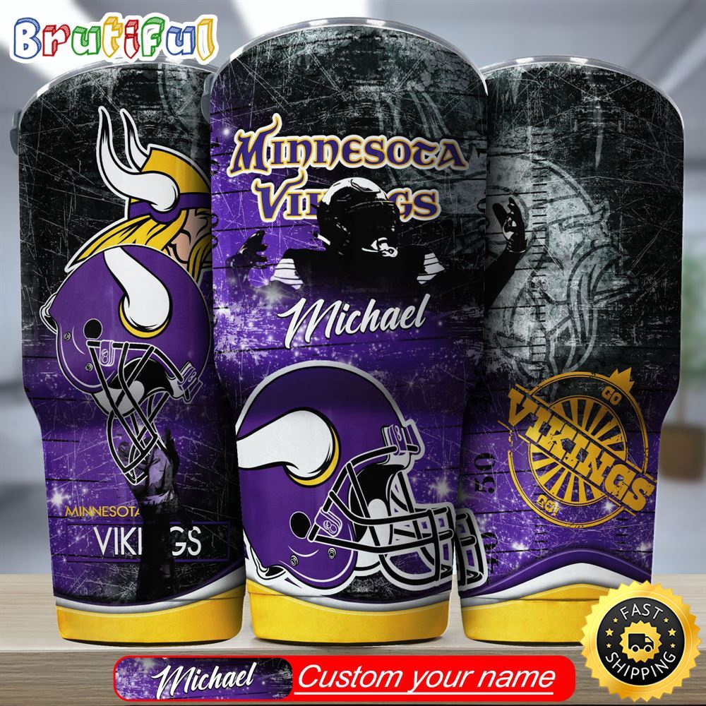 Custom Name NFL Minnesota Vikings Tumbler Great Gift For Sports Fan