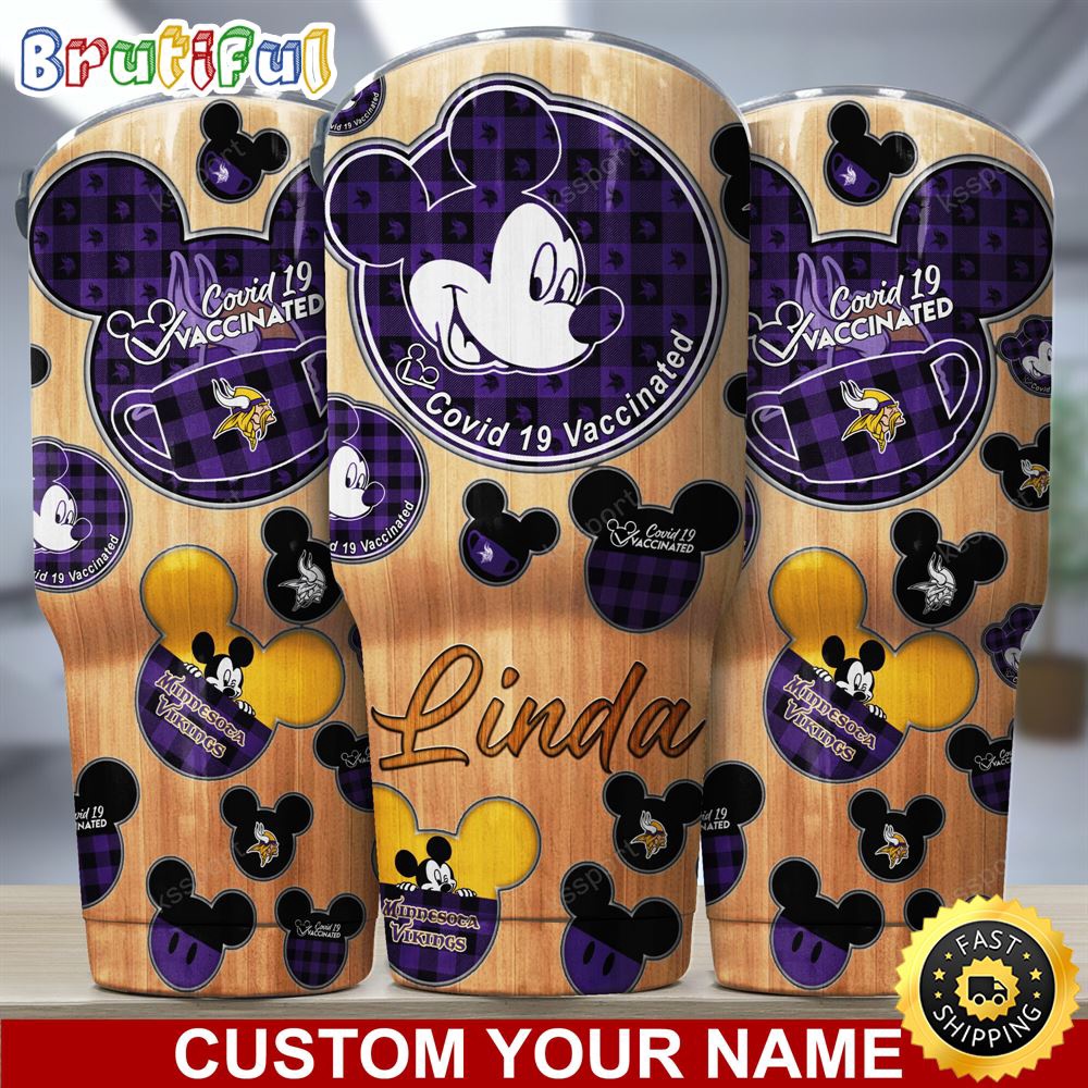 Custom Name NFL Minnesota Vikings Tumbler Nfl Mickey Tumbler
