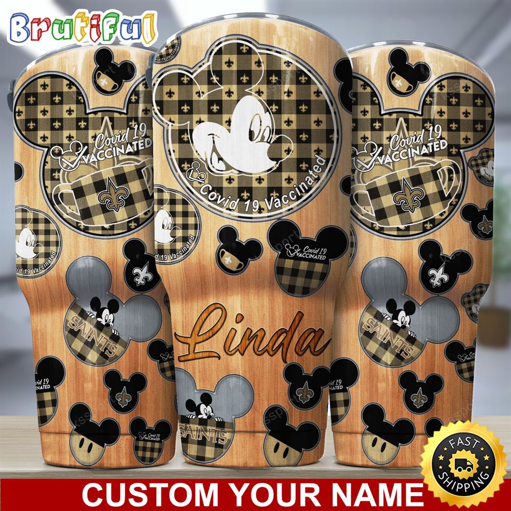 Custom Name NFL New Orleans Saints Tumbler Nfl Mickey Tumbler