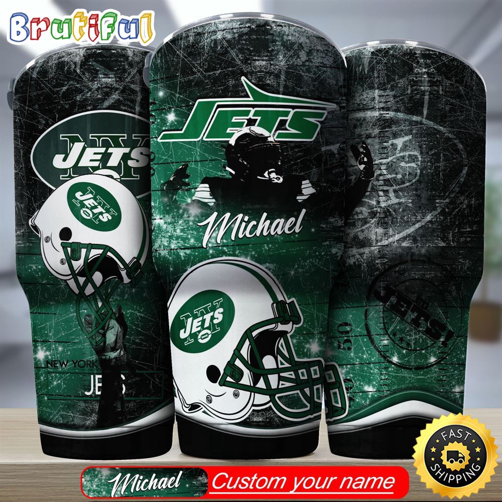 Custom Name NFL New York Jets Tumbler Great Gift For Sports Fan