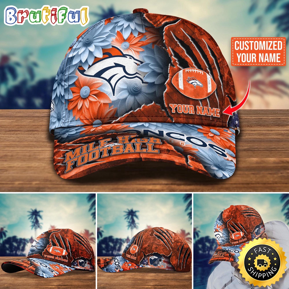 Denver Broncos Baseball Cap Flower New Trending Custom Cap For Fan